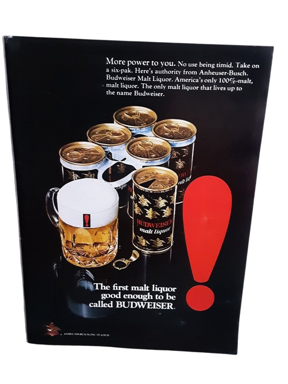 1971 Budweiser Malt Liquor Beer Vintage Print Ad Anheuser Busch